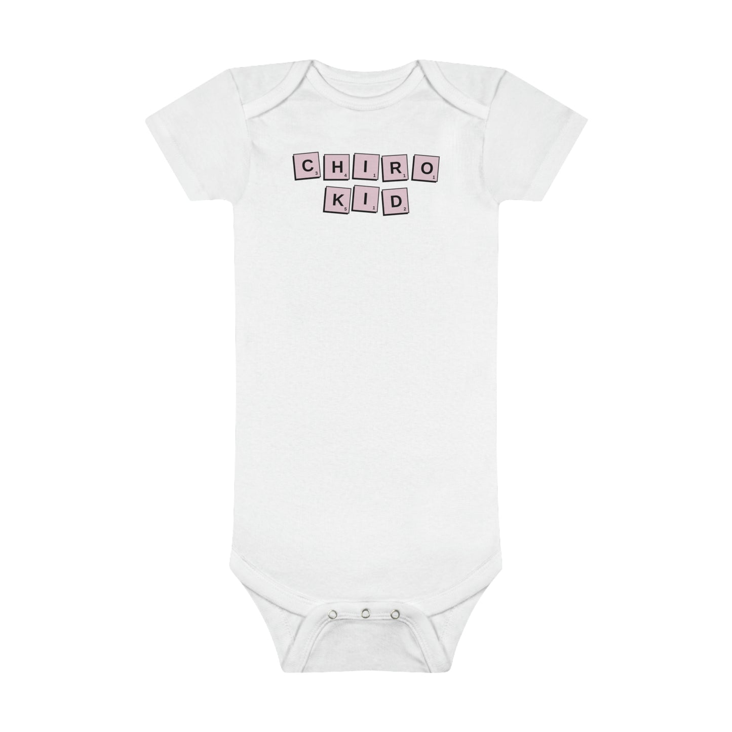 Chiro Kid Letter Tile Onesie Pink