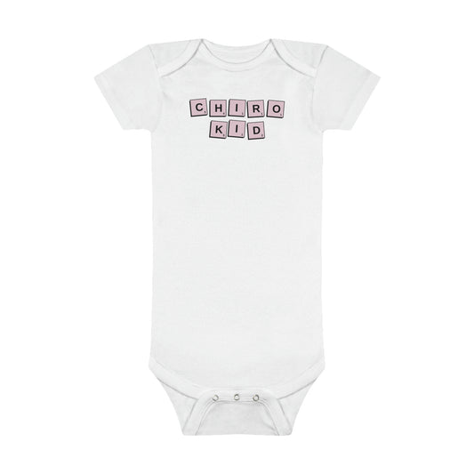 Chiro Kid Letter Tile Onesie Pink