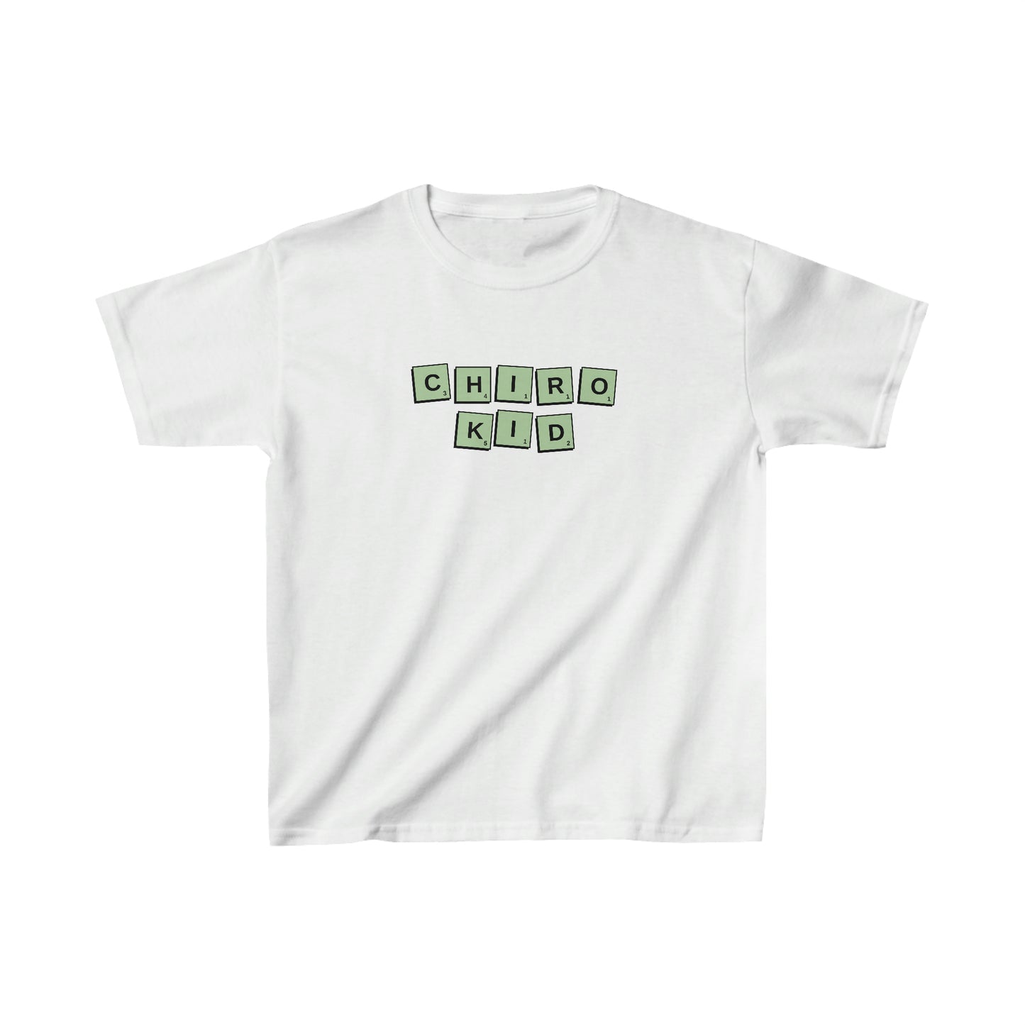 Chiro Kid Letter Tile Tee Green