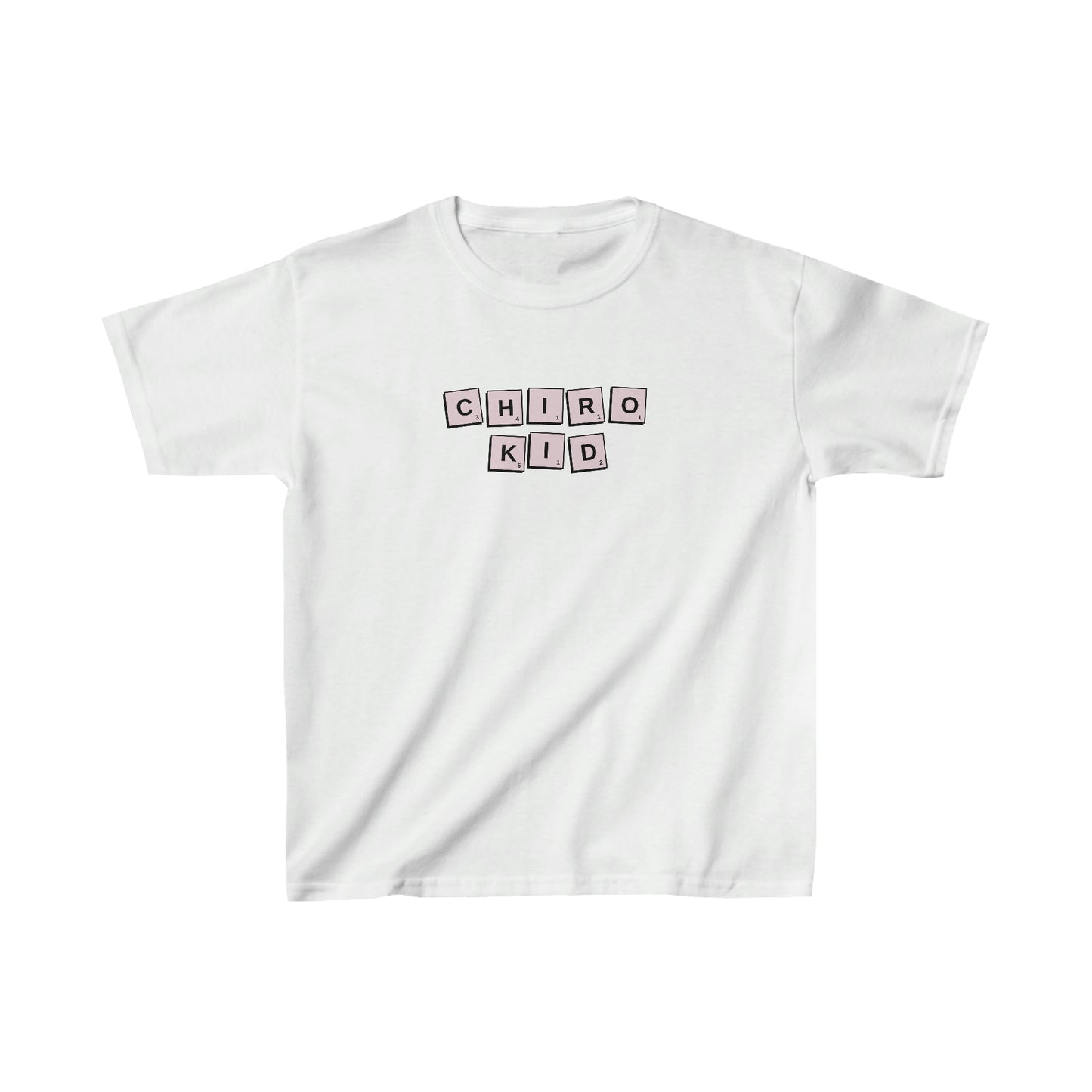 Chiro Kid Letter Tile Tee Pink