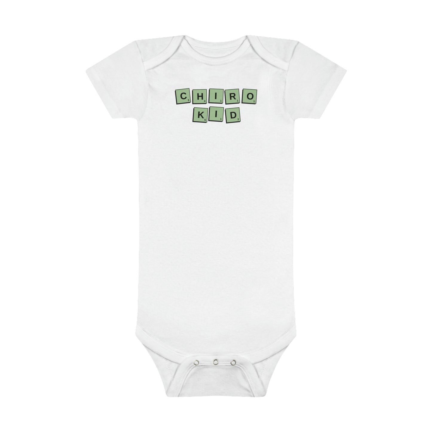 Chiro Kid Letter Tile Onesie Green